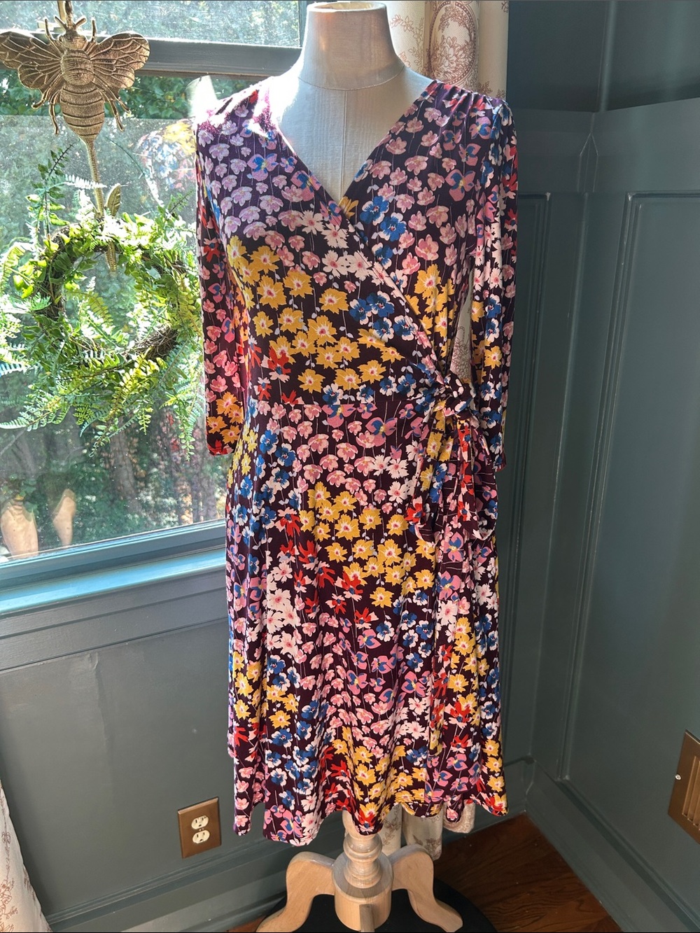Floral Wrap Dress in Multi-Color